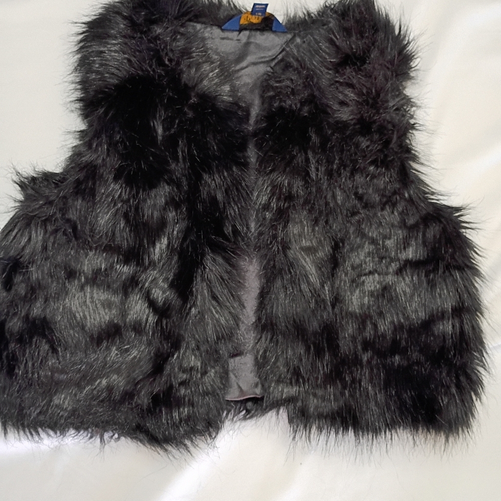 Polo by Ralph Lauren Black Faux Fur Teddy Vest